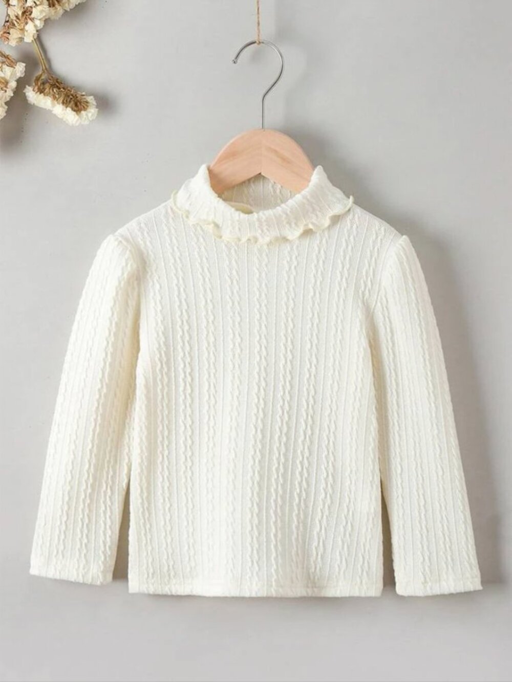 Toddler Girls Lettuce Trim High Neck Tee 5/6